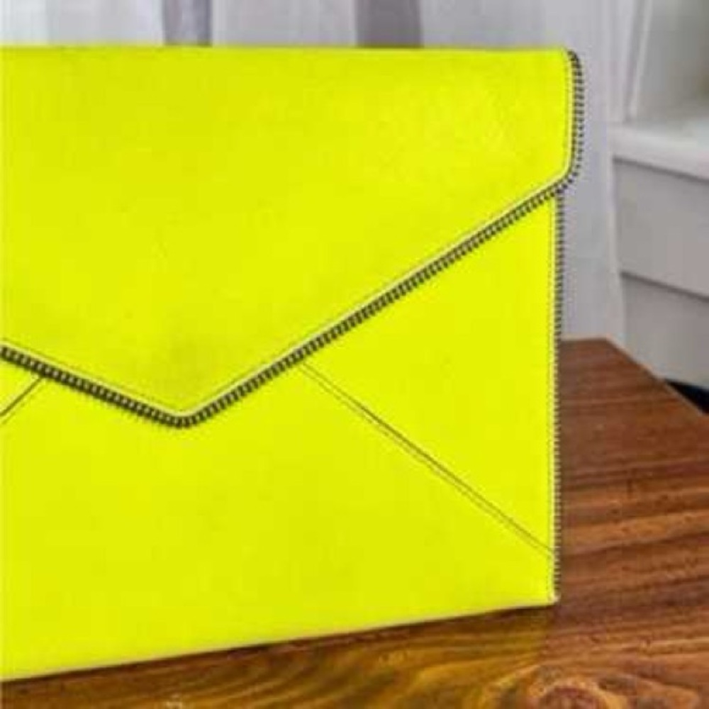 ‼️CLOSET CLEAROUT‼️ Rebecca Minkoff Envelope Leo Clutch | Acid Yellow